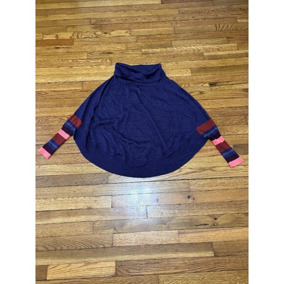 SmartWool Womens Nokoni Dolman Sleeve Merino Wool Poncho Sweater Sz S/M Purple - Picture 1 of 8